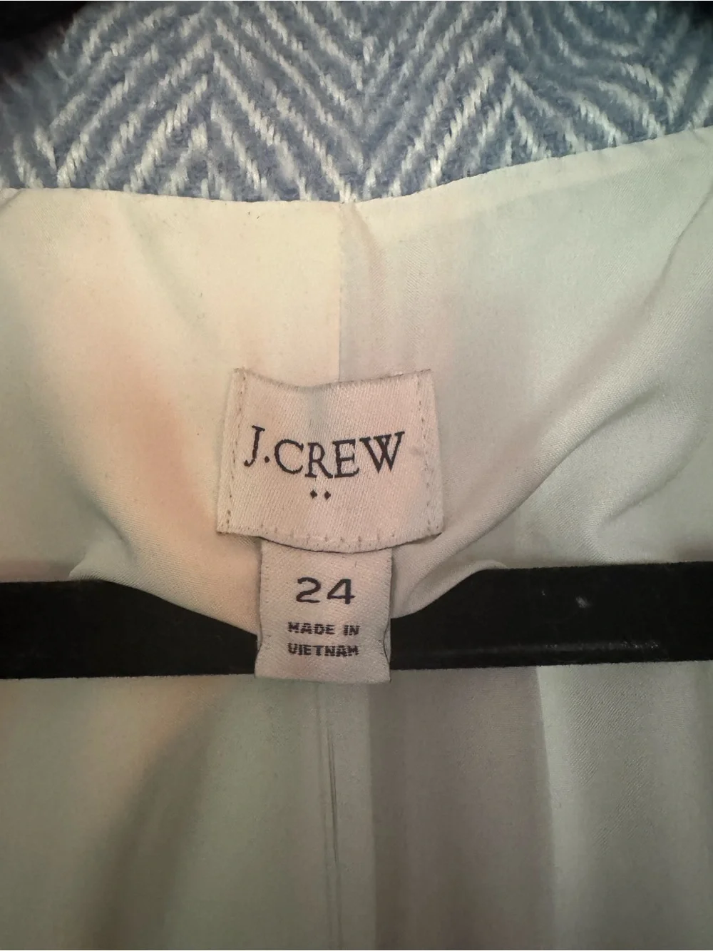 J. Crew Light Blue Herringbone Pea Coat with Funnel Collar - Picture 3 of 3